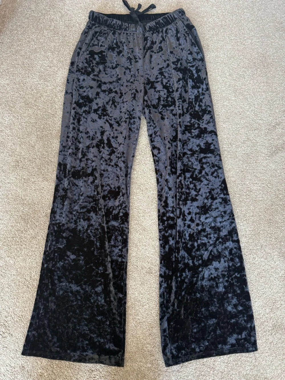 Stars Above Black Crushed Velvet Pajama Set